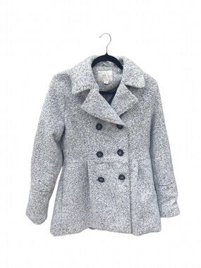A New Day Gray Tweed Double-Breasted Pea Coat